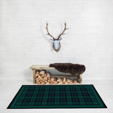 Black Watch Tramline Border Rug