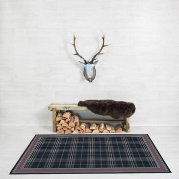 Purple Heathers Tramline Border Rug