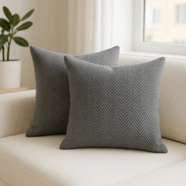 Grey Herringbone Cushion Cover