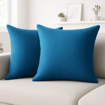 Ocean Blue Herringbone Cushion Cover