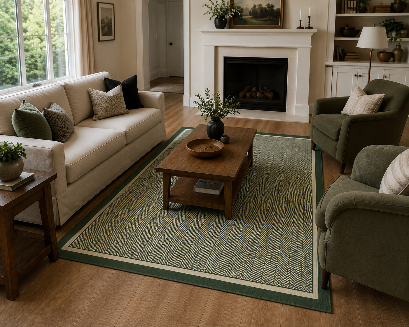 Herringbone Tramline Border